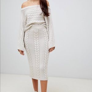 Two Piece Knit Skirt Set